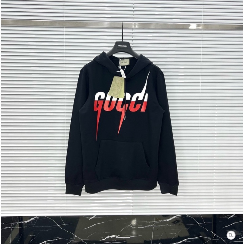 Áo nỉ mũ GC chữ in có túi trước - Áo hoddie nam nữ