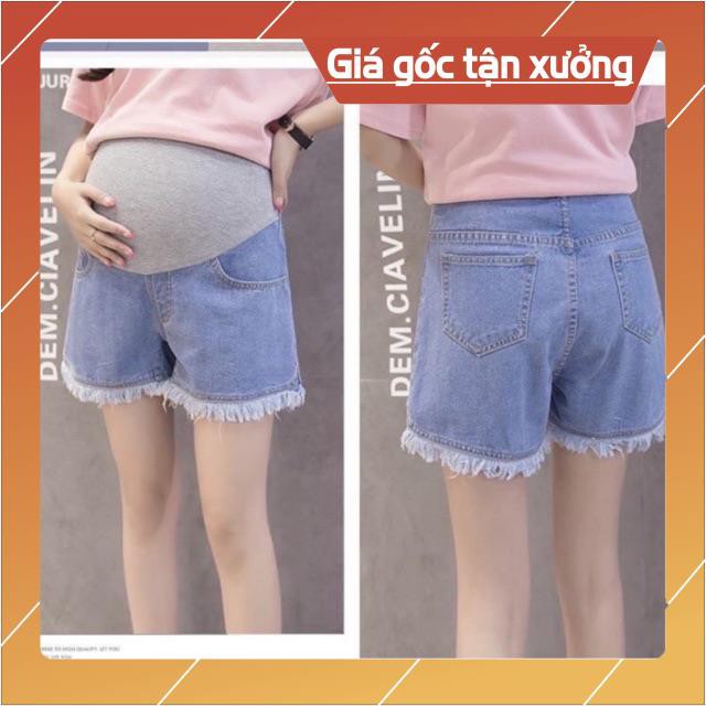 Quần sooc bầu❤chất jean xịn loại 1💕co giãn thỏa mái❤️quần đùi bầu có chun chỉnh theo từng thai kỳ❤️size s~2xl QB103 JE