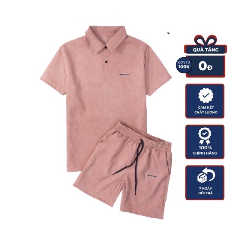 Set Bộ Cho Nam nữ Màu hồng Tây Sang Trọng Chất Nhung Tăm Cao Cấp Mát Mịn - Kilian shop