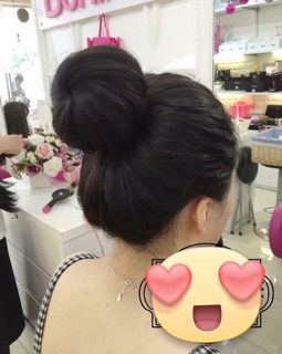 Combo : mái thưa tóc thật+ búi