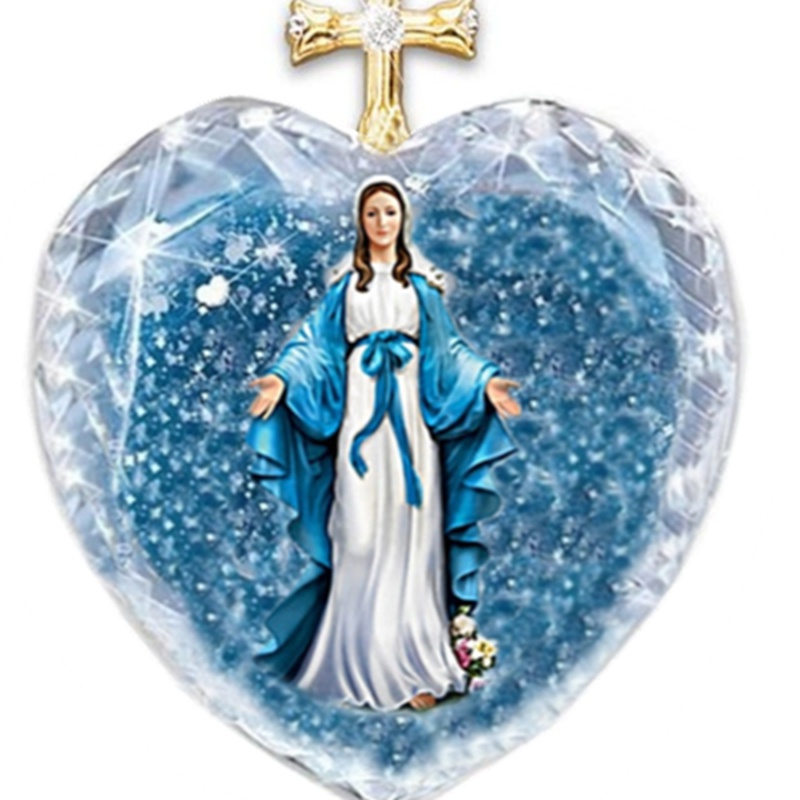 Vòng cổ mặt pha lê hình đức mẹ Mary độc đáo