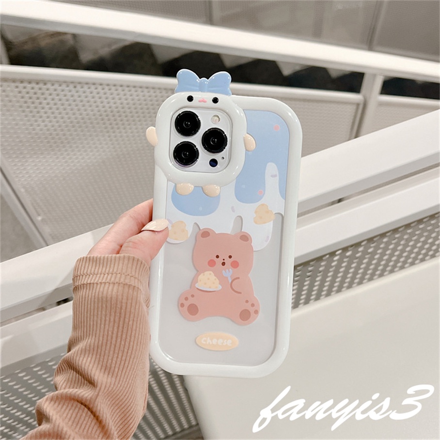 Ốp Điện Thoại Mềm Trong Suốt In Hình Gấu Hoạt Hình Dễ Thương Cho iPhone 14 13 12 11 Pro Max X XR Xs Max 8 7 6 6s Plus SE 2020