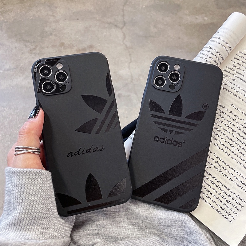 Ốp Điện Thoại Họa Tiết adidas Dập Nổi Chống Sốc Cho iphone 13 12 11 pro max XR 7Plus