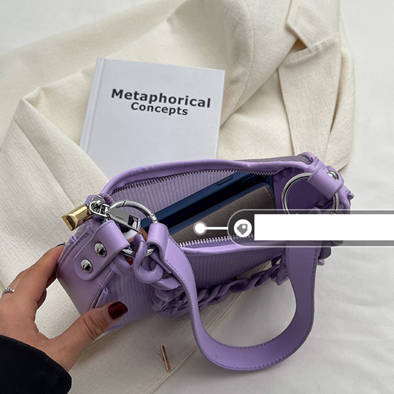 Túi đeo chéo IELGY màu trơn phối dây xích thời trang cho nữ