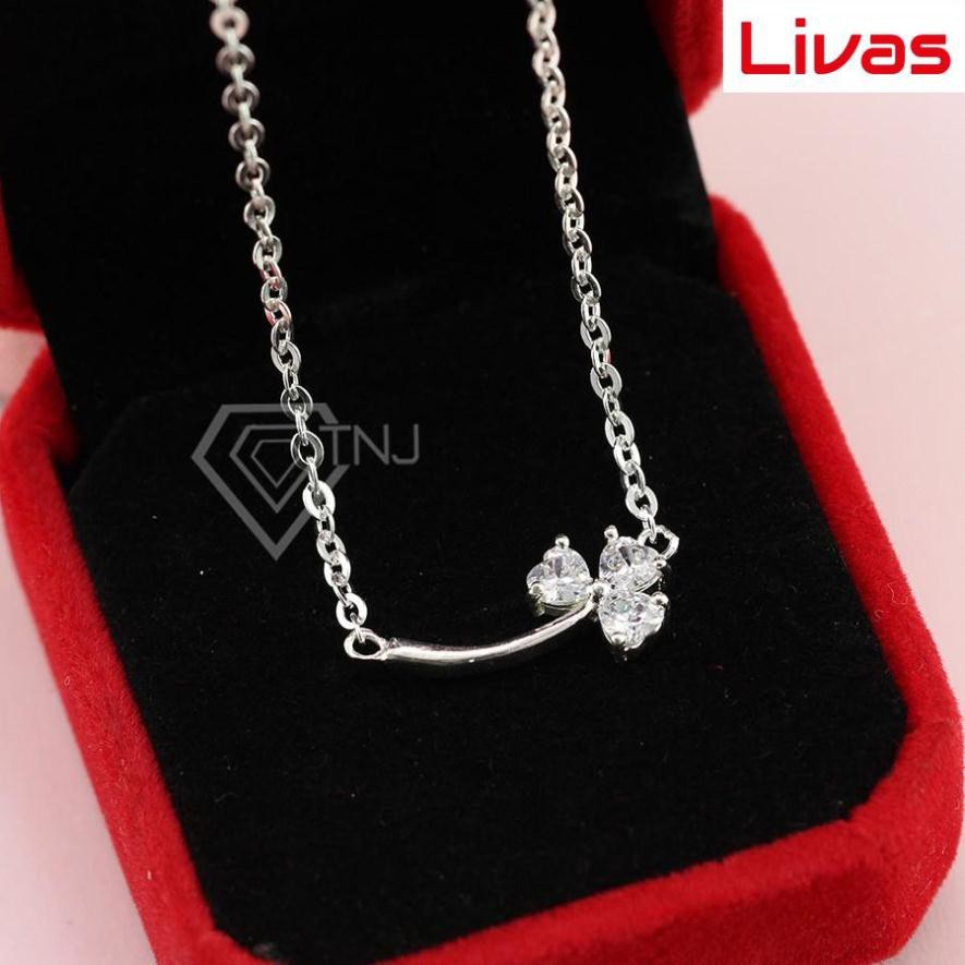 Dây chuyền bạc nữ mặt cỏ ba lá DCN0146 - Trang Sức LIVAS