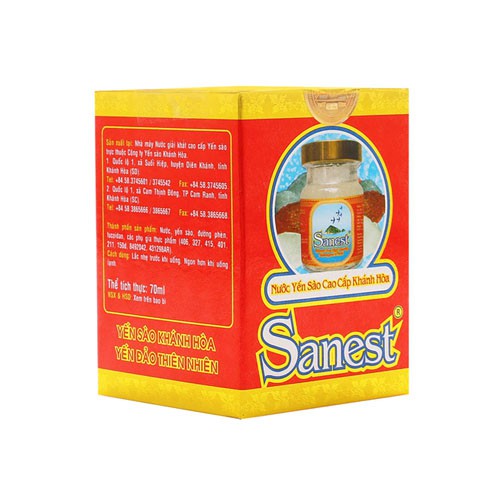 Nước Yến Sào Cao Cấp Khánh Hòa Sanest Có Đường Lọ 70ml | BigBuy360 - bigbuy360.vn