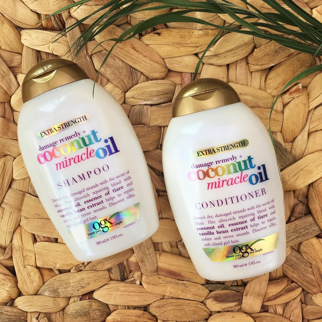 Dầu Gội/Xả Mềm Tóc OGX Extra Strength Damage Remedy + Coconut Miracle Oil (Size 385ml, 577ml)