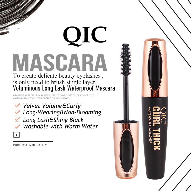 [Hàng mới về] Mascara QIC sợi tơ 4d làm cong và dày mi hiệu quả