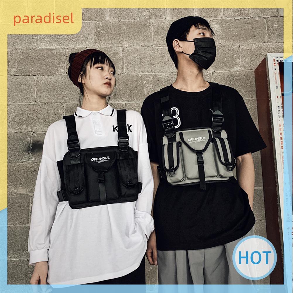 Túi đeo ngực phong cách hiphop đường phố thời trang nam nữ đa năng