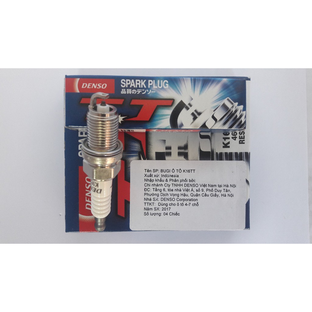 BUGI DENSO CHÍNH HÃNG K16TT (Bộ 4 Bugi)
