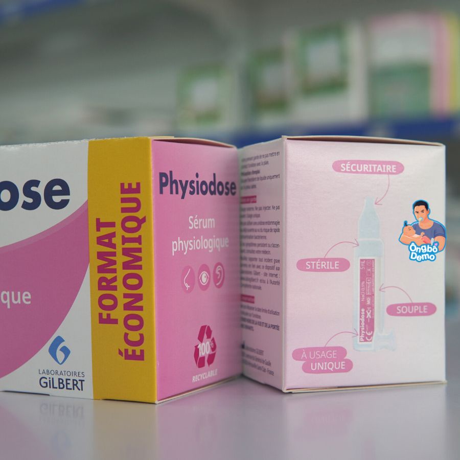 Nước muối sinh lý Physiodose cho trẻ sơ sinh  - Ongbodemo