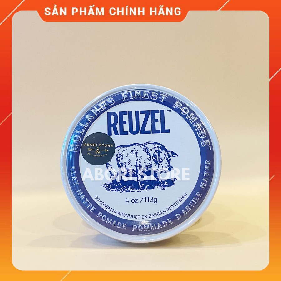 Sáp vuốt tóc Reuzel Clay Matte Pomade [Chính Hãng] giữ nếp tốt, độ bóng mờ, dễ gội rửa, dành cho tóc mỏng đến trung bình