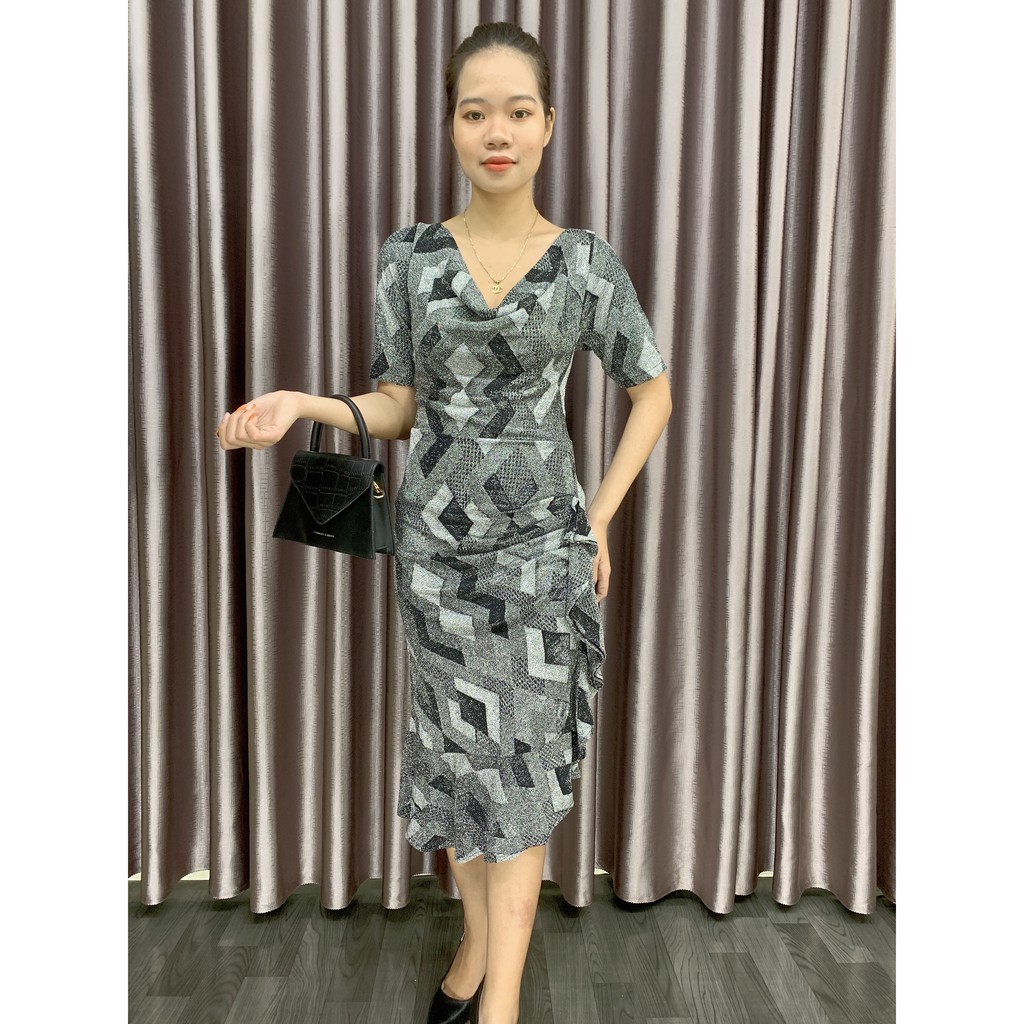 Đầm trung niên free size từ 40-70kg cho tuổi 40 50 60 chất liệu dệt kim cao cấp thiết kế sang trọng quý phái của ALVA | BigBuy360 - bigbuy360.vn