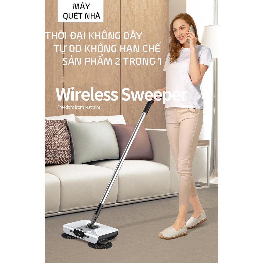 Máy hút bụi quét nhà không dây thông minh có tích hợp đèn led SWEEPER 2in1 - Hamilton Place Mall