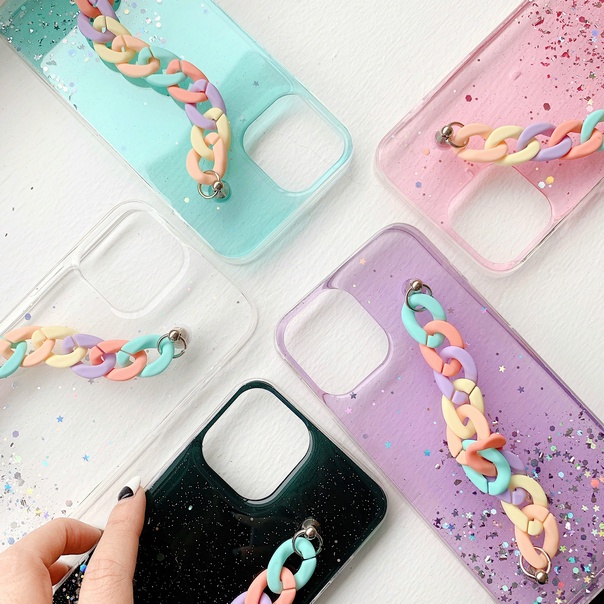 Fashion Casing Sansung J5 J7 2016 J2 2018 J7 Pro Prime J4 J6 J8 Macaron Chain Cover Transparent Drop-resistant Phone Back Case