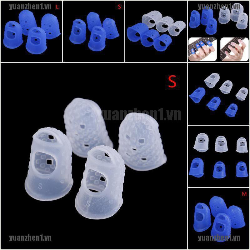 [YUANZHEN1] 4 Miếng silicone Bọc Bảo Vệ Ngón Tay Khi Chơi guitar