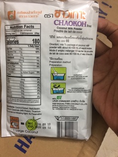 Bột cốt dừa Thái Lan Chaokoh gói 60g