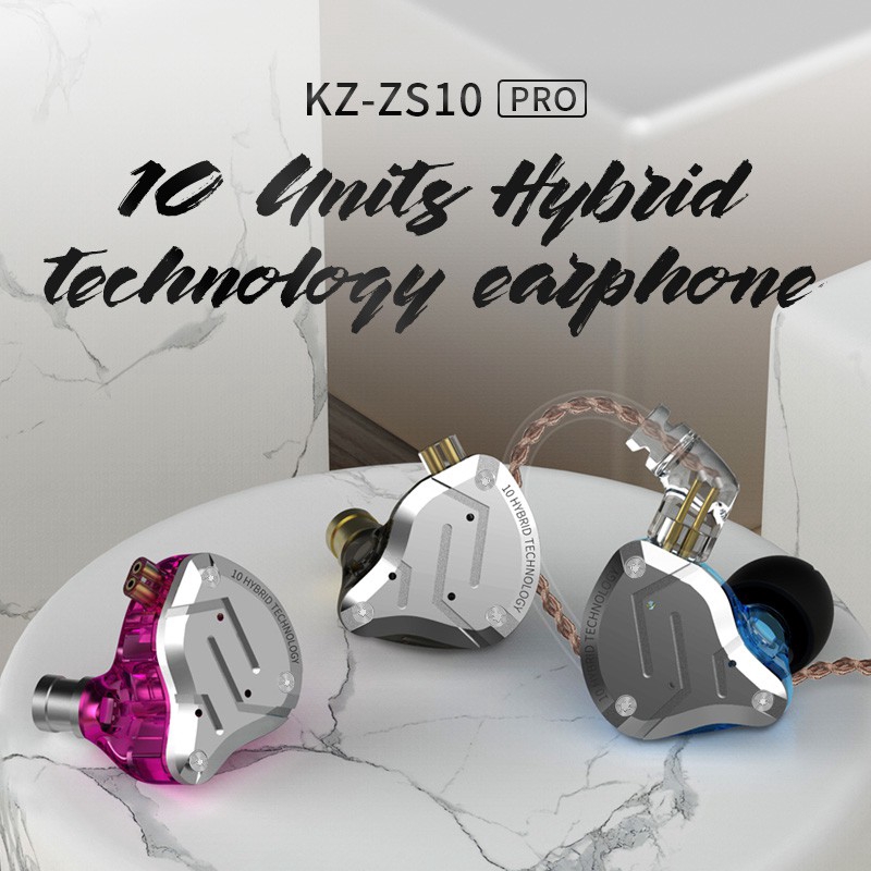 Tai Nghe Nhét Tai Kz Zs10 Pro 4ba + 1dd Hybrid 10 Units Hifi
