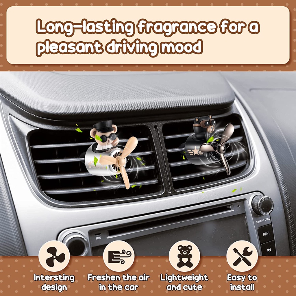 Boigego Phụ Kiện Khuếch Tán Hương Thơm Trang Trí Lỗ Thông Gió Xe Hơi Hình Cánh Quạt Xoay Dễ Thương