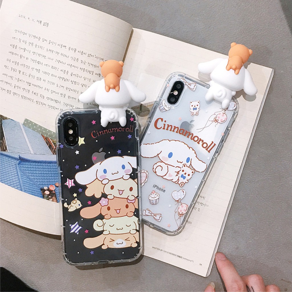 [ IPHONE ] Ốp Lưng Silicon Chống Sốc Cinnamoroll ( Kèm Hình Thú ) - I066