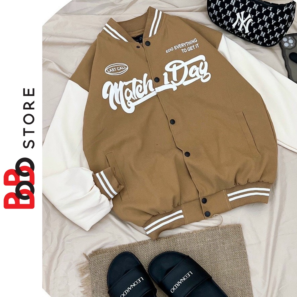 Áo khoác bomber unisex chất da pha mềm mịn2 lớp bên trong lót dù Day - BoBoStore
