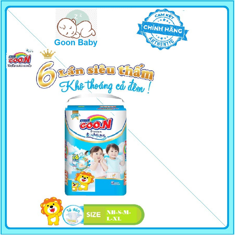 Bỉm,Tã quần Dán Goon Premium NB70/S64/M60/L50/XL46/M56/L46/XL42/XXL36/XXXL26