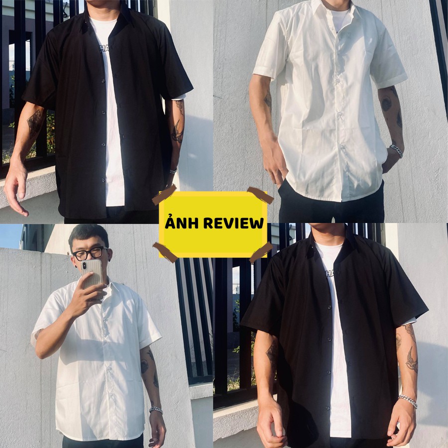 Áo Sơ Mi Nam Tay Ngắn  form Rộng Vải Kate Thoáng Mát QTSM02 | BigBuy360 - bigbuy360.vn