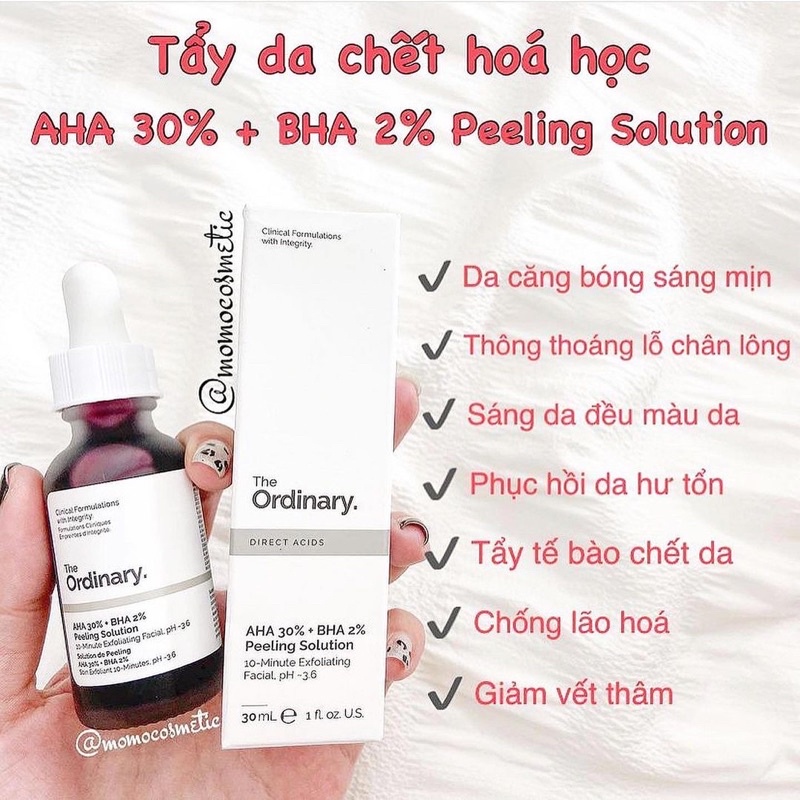 Tinh chất tẩy da chết hoá học The Ordinary AHA 30% + BHA 2% Peeling Solution