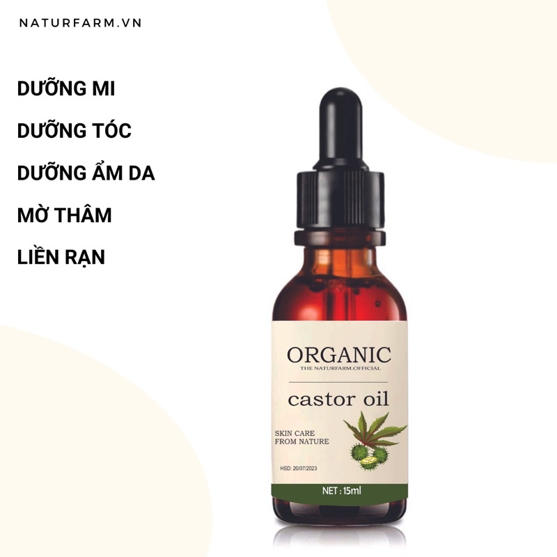 Dầu thầu dầu 15ML - Dầu Castor organic ( Castor Oil )