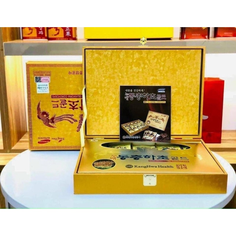 Nước Đông trùng hạ thảo Kang Hwa hộp gỗ vàng