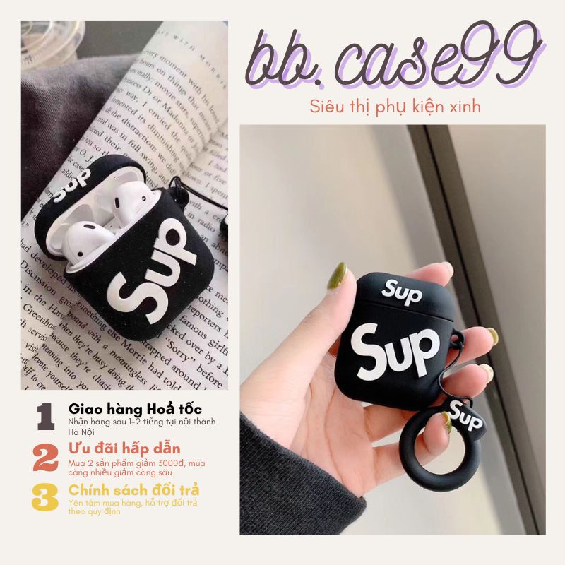Ốp ⚡ Vỏ Đựng Bảo Vệ Hộp Sạc Tai Nghe Bluetooth Không Dây 1/2/i12/Pro CHỮ SUP - bb.case99