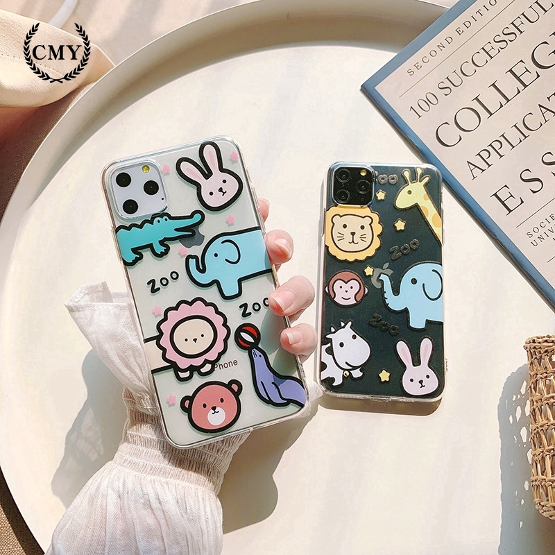 Ốp điện thoại họa tiết sở thú màu vàng và hồng cho iPhone11/11Pro 11pro Max X XR XS XS MAX 78 plus SE | BigBuy360 - bigbuy360.vn