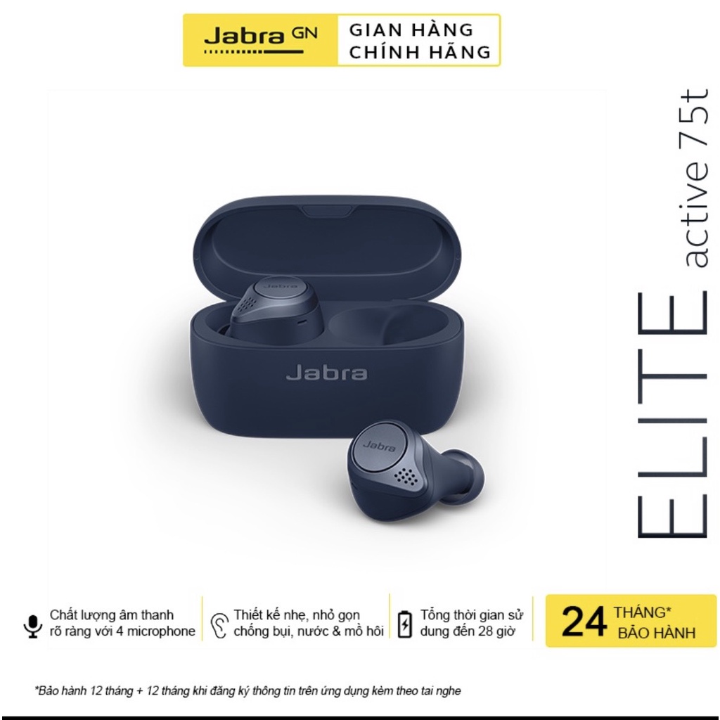Tai Nghe Bluetooth True Wireless JABRA Elite 75T Wireless Charging-Sạc Không Dây {BẢO HÀNH ĐỔI MỚI}