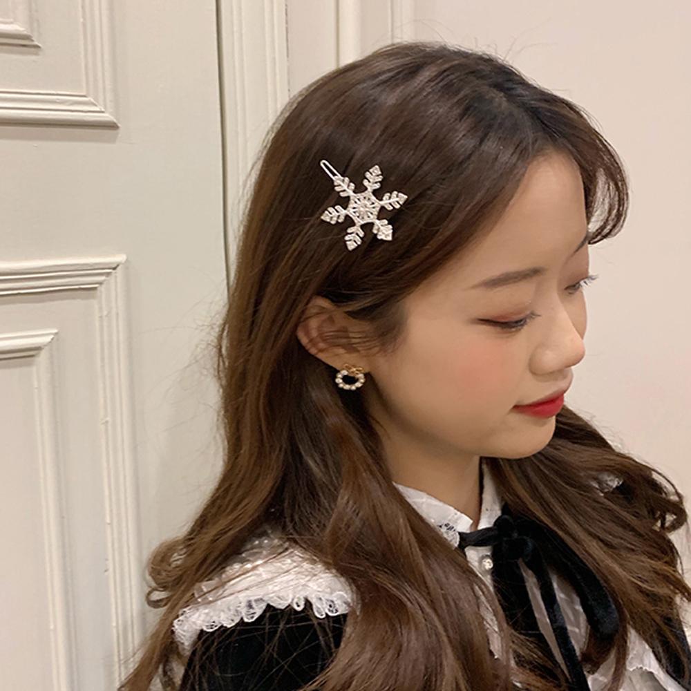 Kẹp Tóc Hình Bông Tuyết Lấp Lánh Thanh Lịch Cho Nữ|Kẹp Tóc