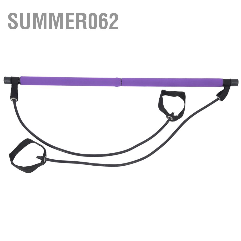 Summer062 Thanh Pilates di động Thanh chống dính Yoga Dây đeo đa chức năng Tại nhà Thể dục thể thao Đào tạo Dây đàn hồi Thiết bị tập thể dục Màu tím