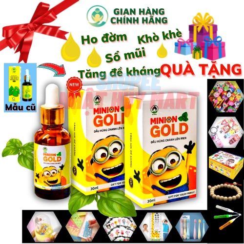 Dầu húng chanh minion từ thiên nhiên cho bé đánh bay ho, khò khè