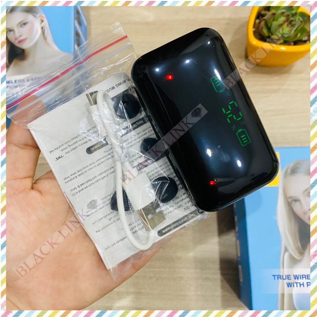 Tai Nghe Bluetooth F9 Pro TWS 5.0 Không Dây - Cảm Ứng Chống Nước IPX5 Nhét Tai Chống Ồn Tích Hợp Sạc Dự Phòng 2500mAh