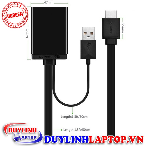 Cáp chuyển HDMI to Displayport cao cấp chính hãng UGREEN 40238 - Cáp HDMI to Displayport chất lượng cao