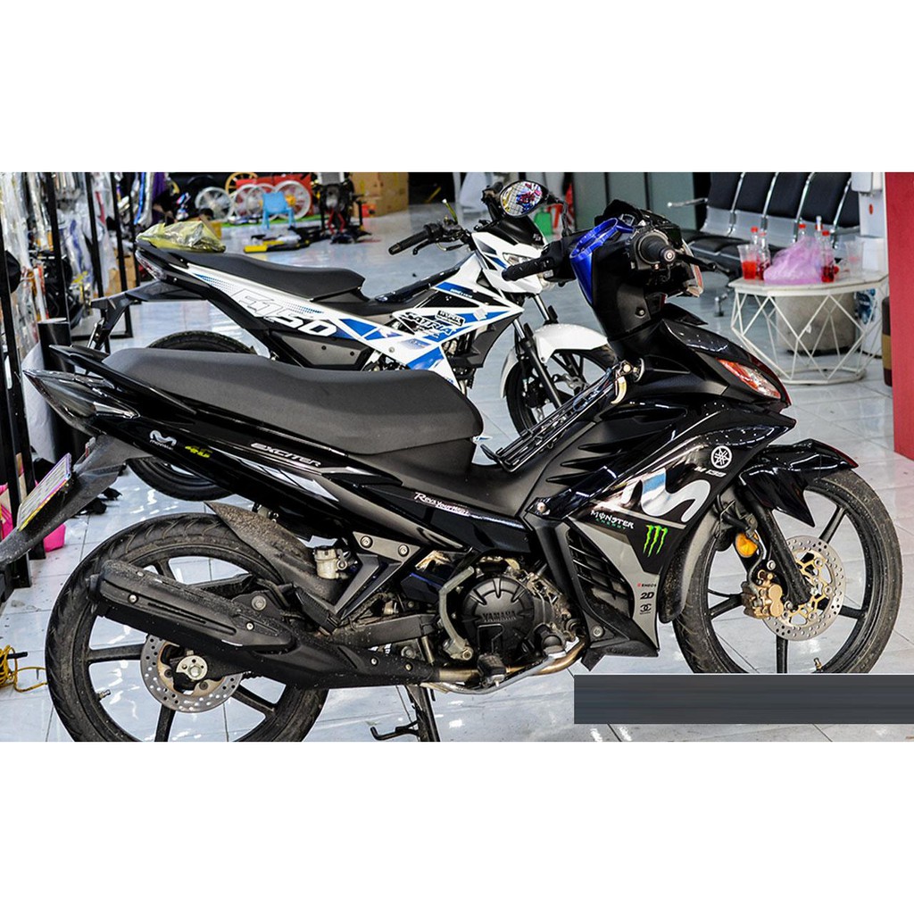 Tem trùm exciter 135 movistar đen trắng, độ team decal xe ex dán đời 2011-2014