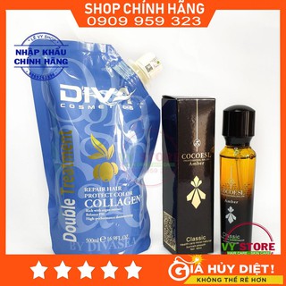 Dầu Hấp DIVA xanh siêu mềm mượt 500ml Chính Hãng - tặng kèm tinh dầu