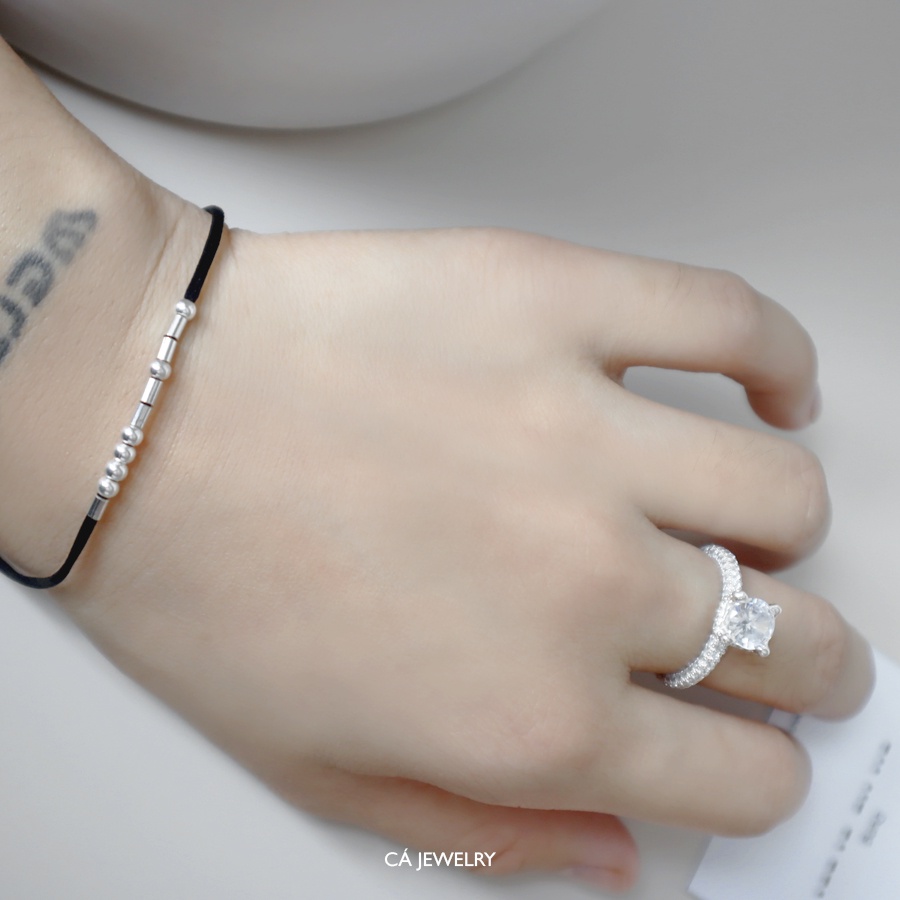 Vòng tay nam nữ lắc taynam nữ unisex bạc ta mã morse mix kí tự theo yêu cầu Cá jewelry LTB140 | BigBuy360 - bigbuy360.vn