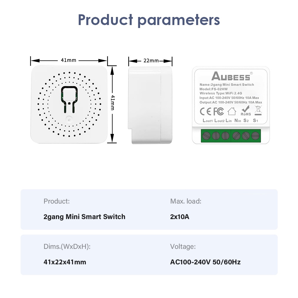 Công Tắc Wifi Mini Tuya Smart 2 Gang Mô-đun Công Tắc Tự Làm Hỗ Trợ Công Tắc Hai Chiều Điều Khiển Ứng Dụng Hoạt Động Với Alexa Và Google Home Yandex Alice 123