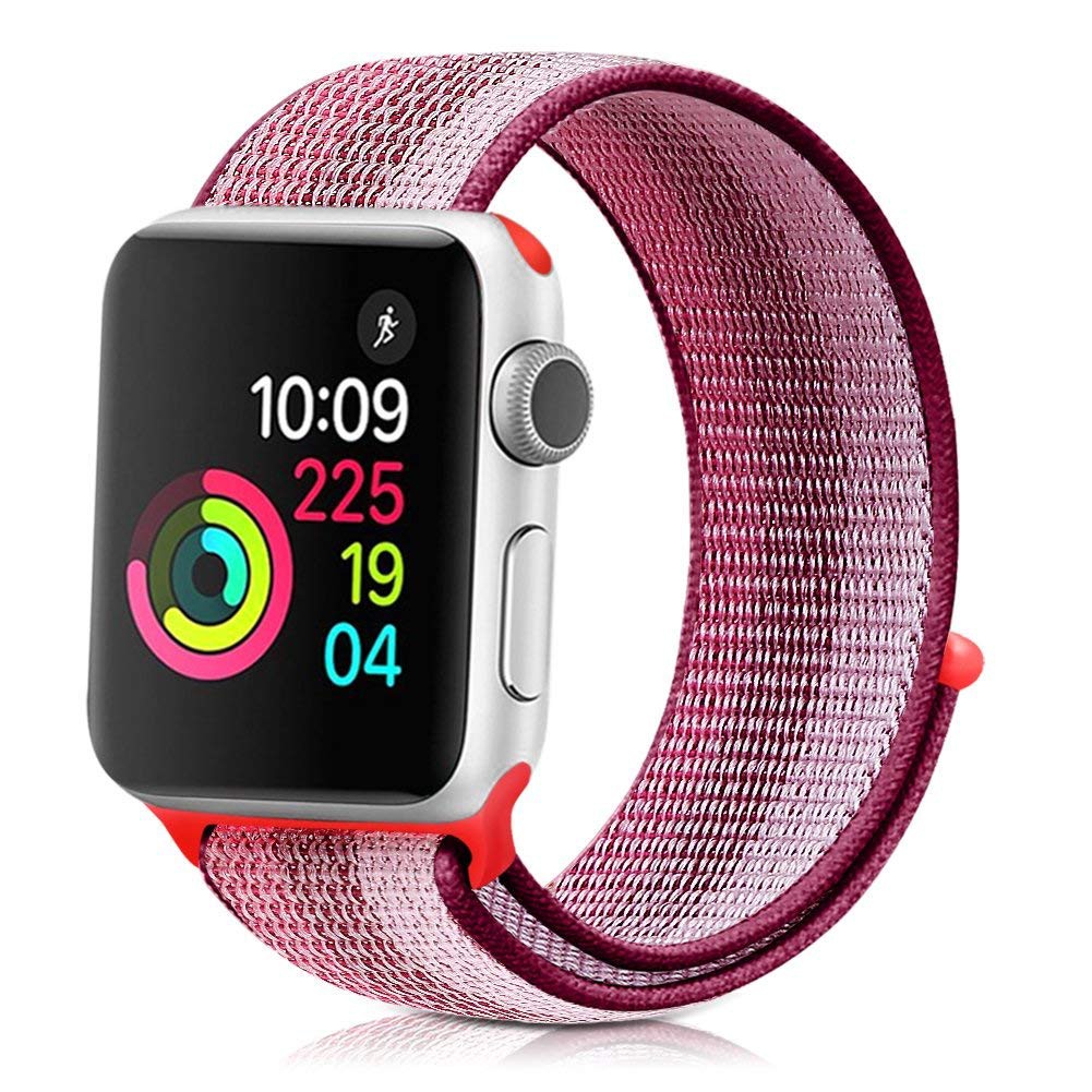 Dây Đeo Nylon Sọc Cho Đồng Hồ Thông Minh Apple Watch 38Mm / 42Mm/40mm/44mm，se/6/5/4/ 3 / 2 / 1