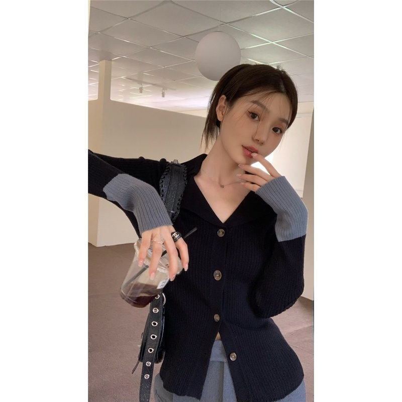 ZHELIHANGFEI Áo Cardigan Dệt Kim Tay Dài Cổ Chữ V Thời Trang Cho Nữ