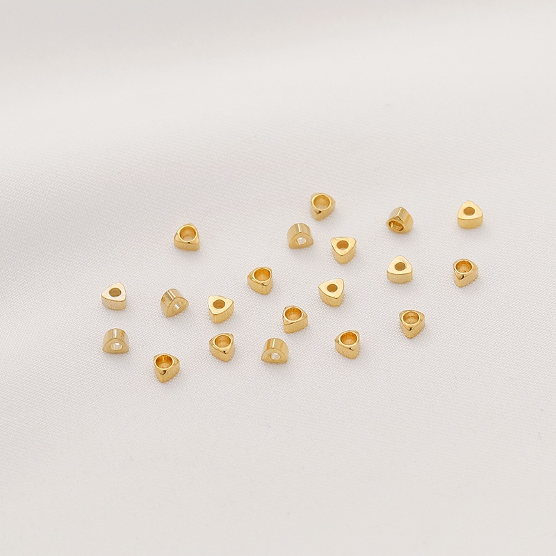 █diy゜14k●10miếng 14K gói vàng tam giác hoa hình dạng nhỏ vỡ vàng miếng phân tán hạt tự làm bằng tay đính cườm vòng đeo tay tai phụ kiện vật liệu trang trí