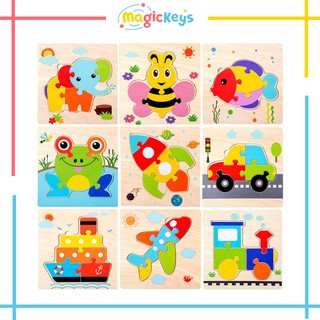 Bộ Ghép Gỗ Con Vật, Phương Tiện 5 Miếng Cho Trẻ 2 - 5 tuổi ETPZ13NYN168
