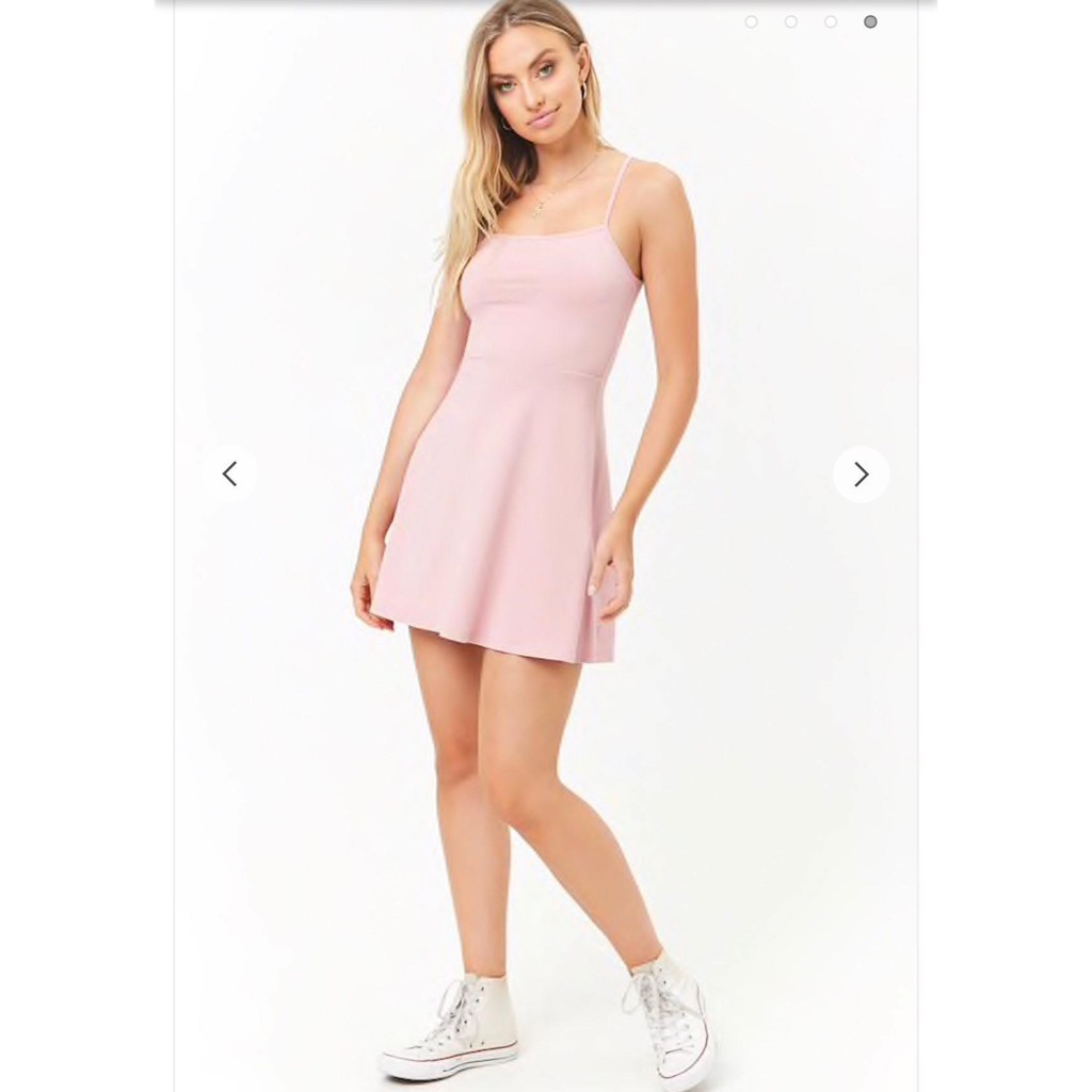 [FREESHIP - ẢNH THẬT] Cami dress- Đầm dây xòe cổ vuông F21