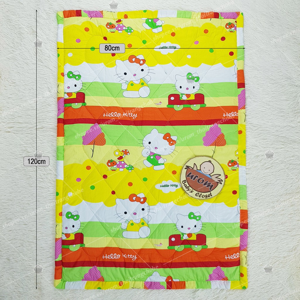 Nệm cho bé đi học nhà trẻ 80x120cm Cotton Thắng Lợi họa tiết hoạt hình trẻ em