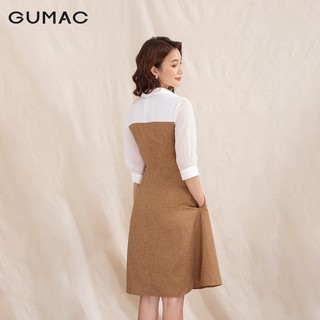 Đầm yếm phối đô trắng DA1061 GUMAC