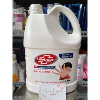 ((Mới)) Nước rửa tay Lifebouy can bảo vệ vượt trội 4kg bảo vệ mùa dịch diệt vi khuẩn 99,9%( can lớn )